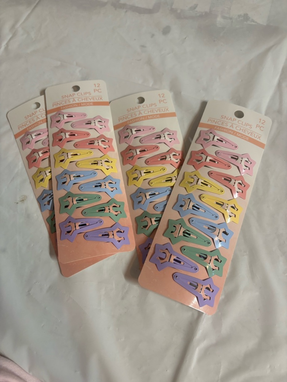 Kids Pastel Snap Hair Clips - 4 Packs of 12